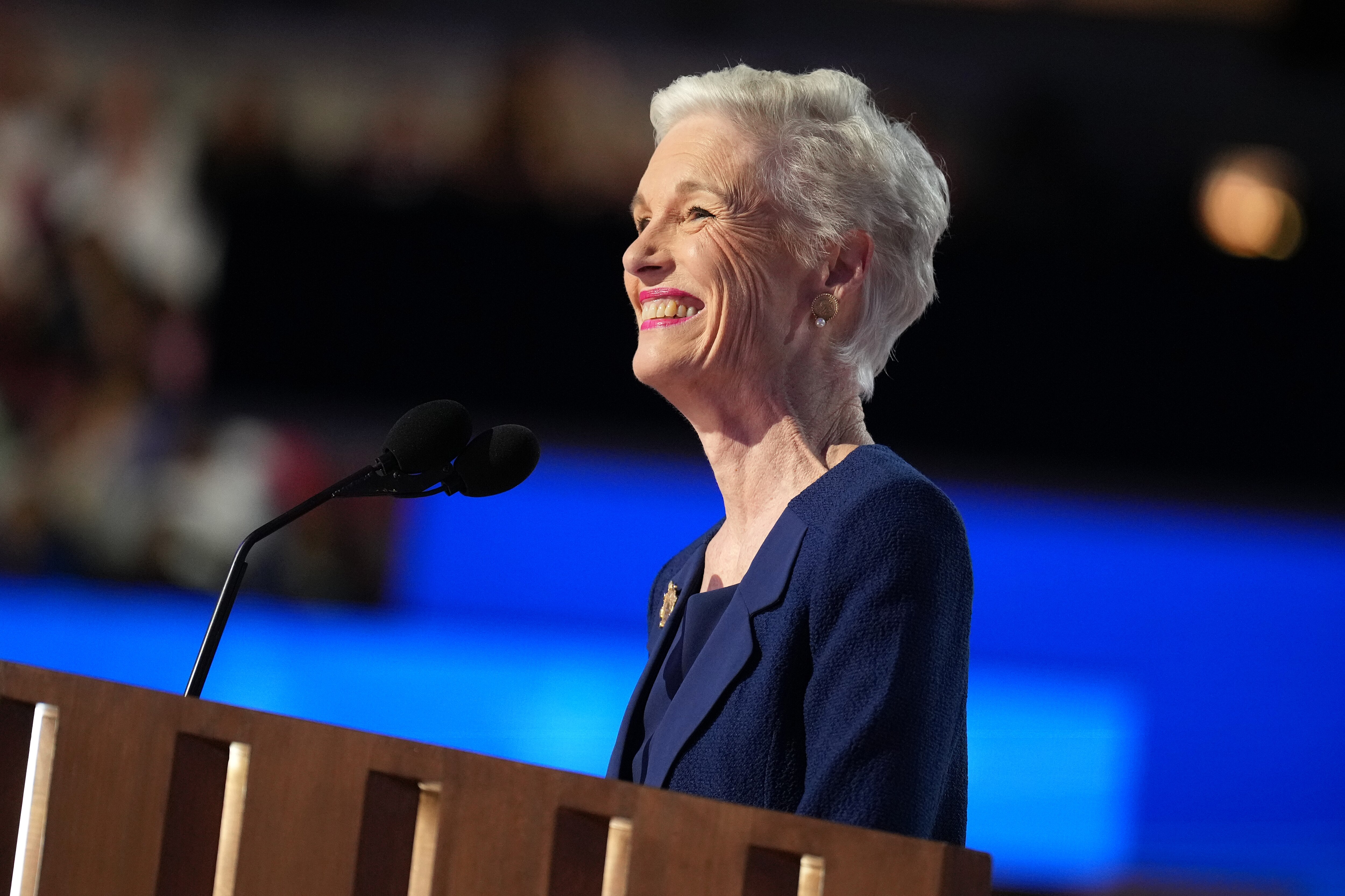 CHICAGO, ILLINOIS - AUGUST 21: Former President of Planned Parenthood Cecile Richards speaks on stage during the third day of the Democratic National Convention at the United Center on August 21, 2024 in Chicago, Illinois. Delegates, politicians, and Democratic Party supporters are in Chicago for the convention, concluding with current Vice President Kamala Harris accepting her party's presidential nomination. The DNC takes place from August 19-22.
