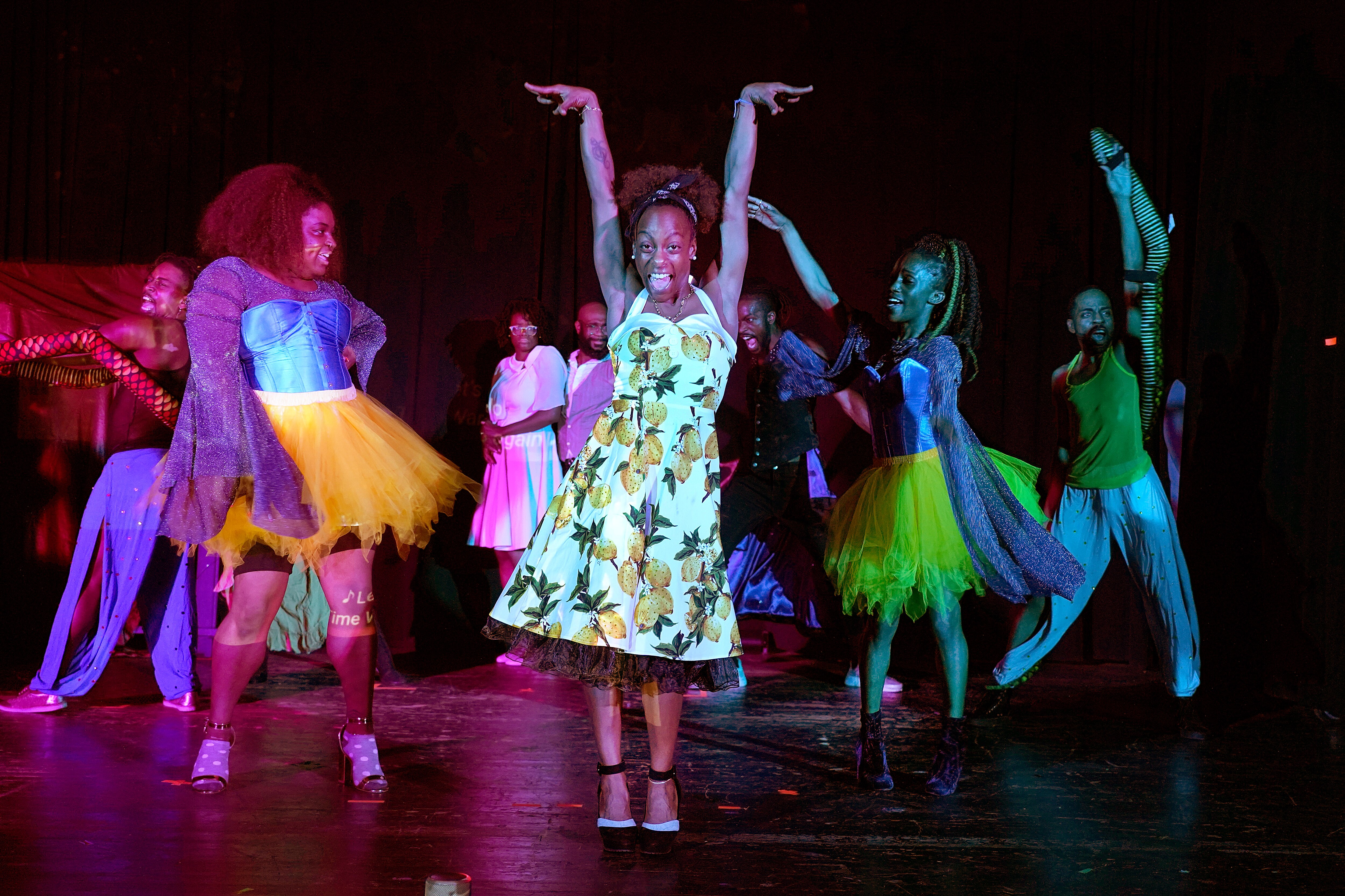 (Center) Jada Bryant (Columbia) with the ensemble cast.
