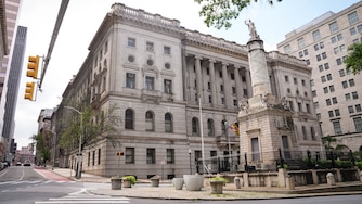 Exterior of the Clarence M. Mitchell, Jr. Courthouse on Calvert Street in Baltimore, Md. on Saturday, July 19, 2025.