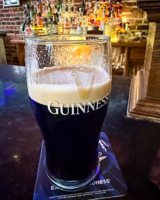 Lauren Baracco shows her attempt to "split the G" at Claddagh Pub.