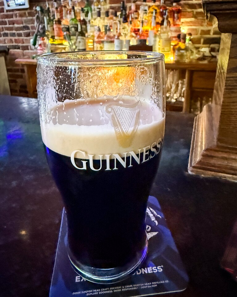 Lauren Baracco shows her attempt to "split the G" at Claddagh Pub.