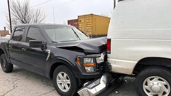 An ICE vehicle rammed into the back of the van Ever Alvarenga Rios was driving on his way to work Thursday morning, his lawyer claims.