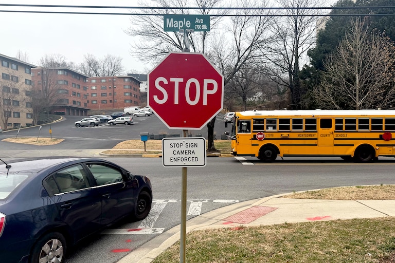 Obvio's AI stop sign cameras can be found in Takoma Park, including at the intersection of Maple and Lincoln Avenues.