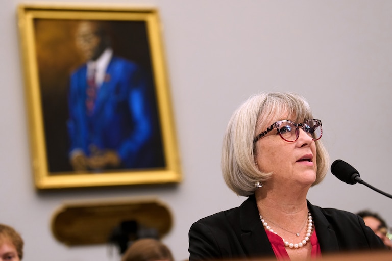 Anthea Hartig, Director of the National Museum of American History, part of the Smithsonian Institute, testifies during a House Committee on Oversight and Government Reform Subcommittee on Delivering on Government Efficiency hearing about the Smithsonian, Tuesday, July 21, 2026, in Washington. (AP Photo/Jacquelyn Martin)