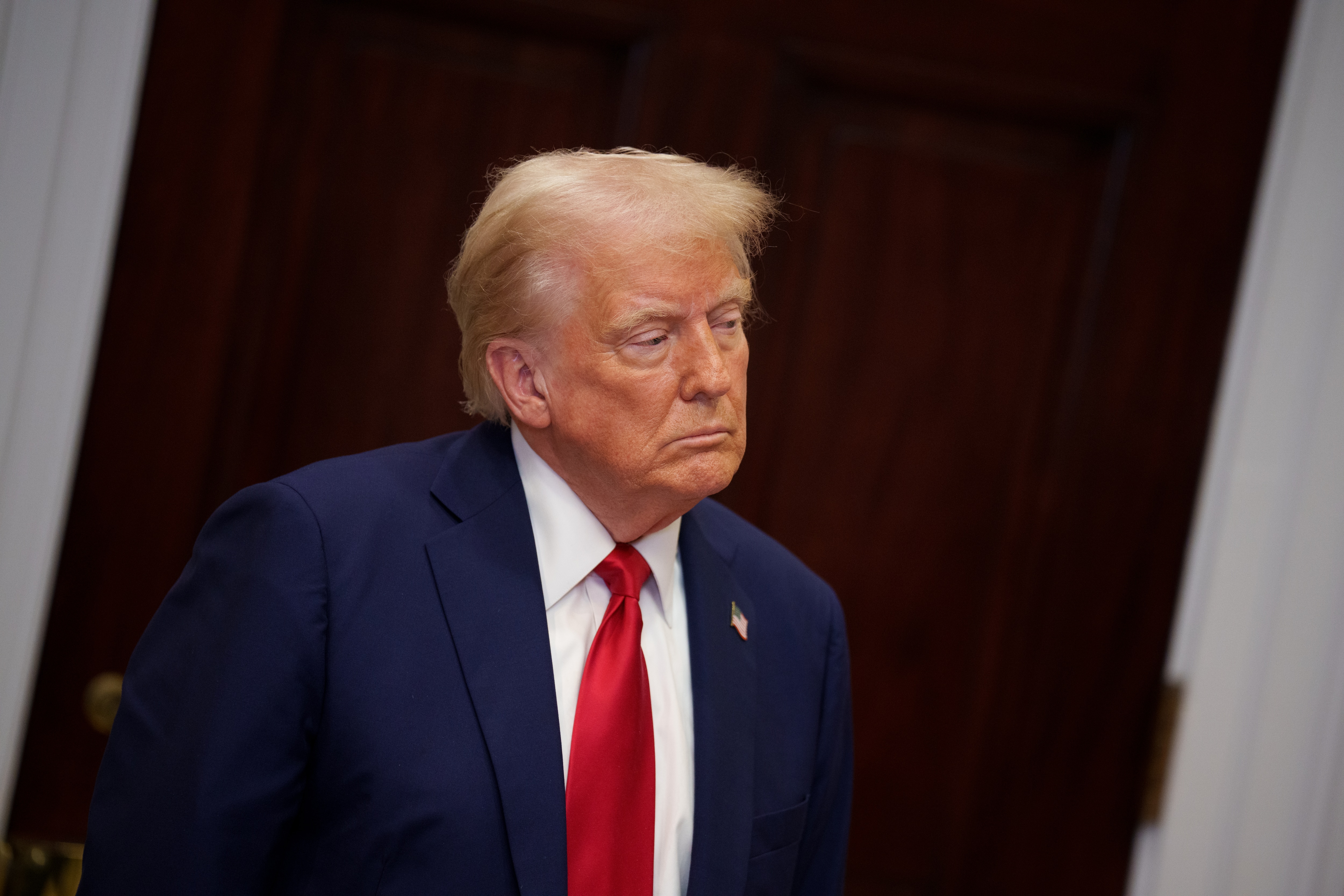 WASHINGTON, DC - JANUARY 21: U.S. President Donald Trump appears at a news conference in the Roosevelt Room of the White House on January 21, 2025 in Washington, DC. Trump announced an investment in artificial intelligence (AI) infrastructure and took questions on a range of topics including his presidential pardons of Jan. 6 defendants, the war in Ukraine, cryptocurrencies and other topics.