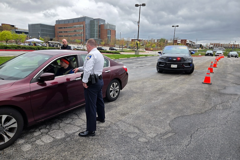 Baltimore Police officers conduct mock traffic stops for people with Intellectual or Developmental Disabilities in a training exercise arranged by Pathfinders for Autism. Advocates say such experiences help law enforcement learn to better respond when dealing with people with disabilities, as well as helping people with disabilities become more comfortable in interactions with law enforcement.
