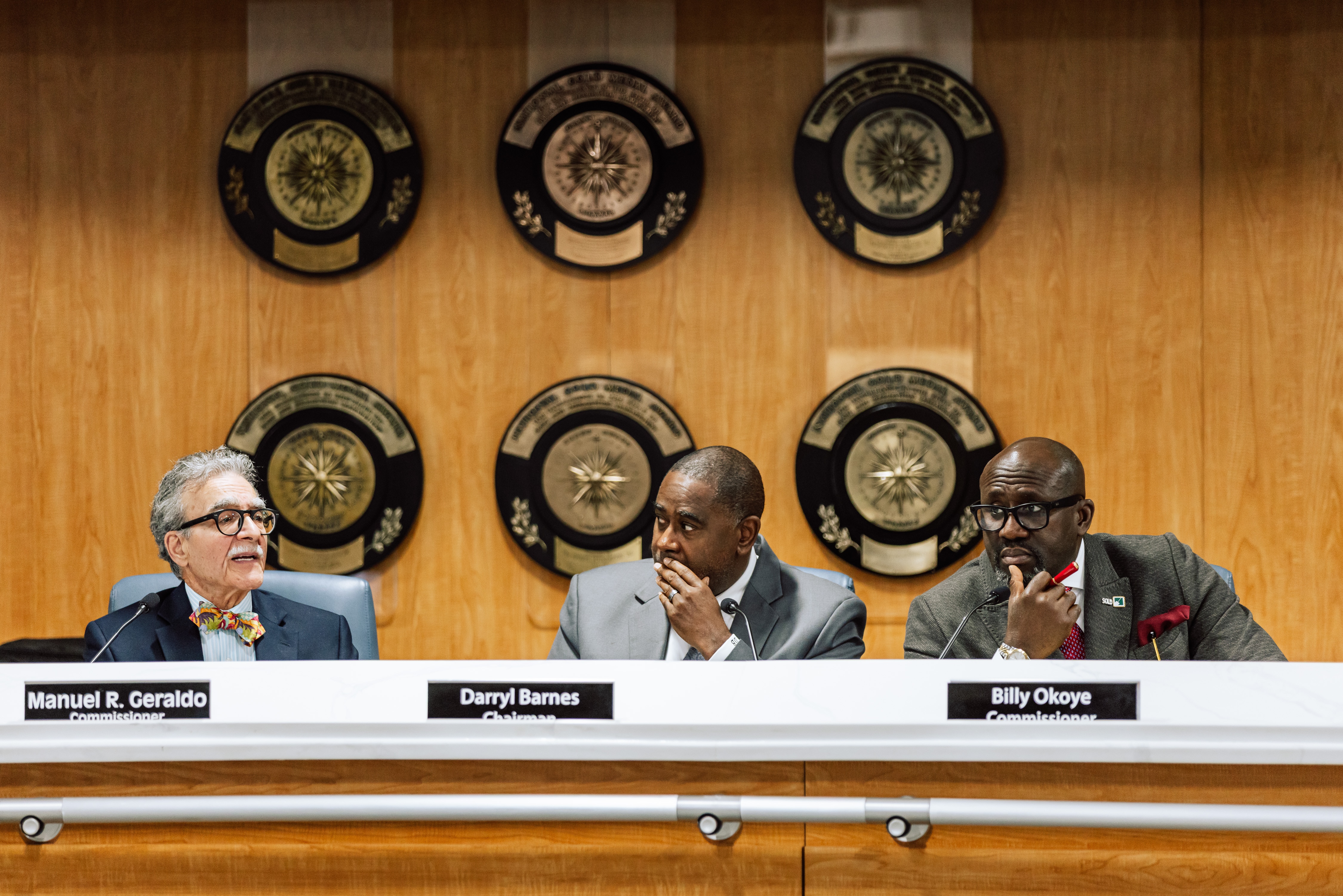 Darryl Barnes, center, the chair of the Prince George’s County Planning Board, is accused of misconduct.