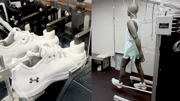Testing shoes at Under Armour's Innovation Lab.