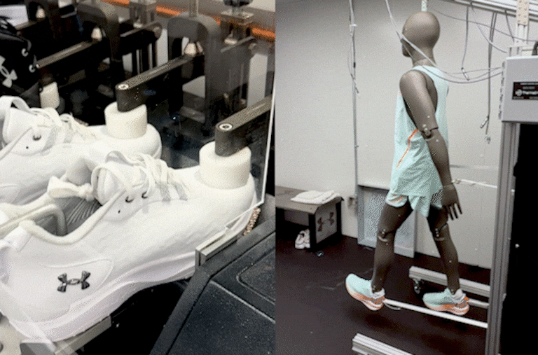 Testing shoes at Under Armour's Innovation Lab.