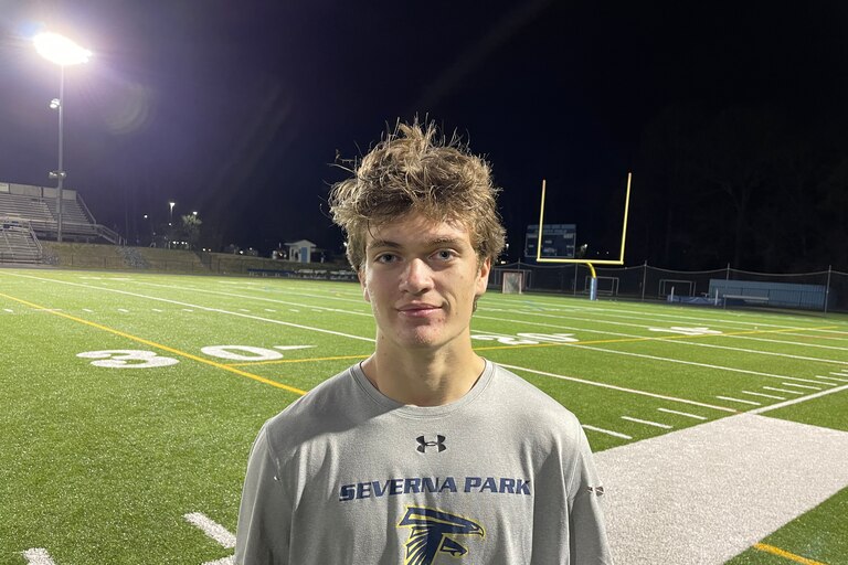 John Burkhardt helped keep Severna Park's boys lacrosse team undefeated Friday evening. The junior scored 5 goals as the No. 9 Falcons defeated South River, 11-8, in a battle of undefeated Anne Arundel County in Edgewater.