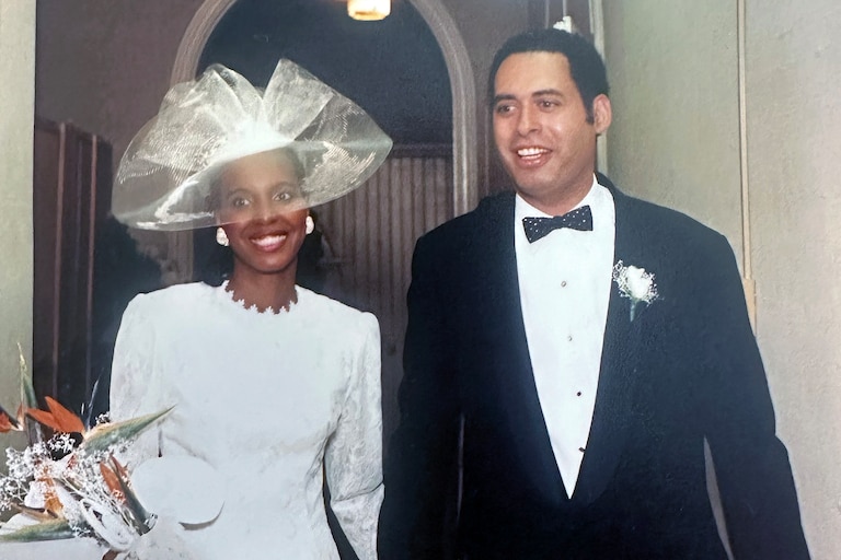Bob Draper Jr. and his wife Wanda on their wedding day in May 1988.