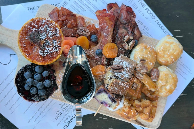 The Food Market in Columbia offers a breakfast snack board that comes with everything from multiple bacons to candied pecans.