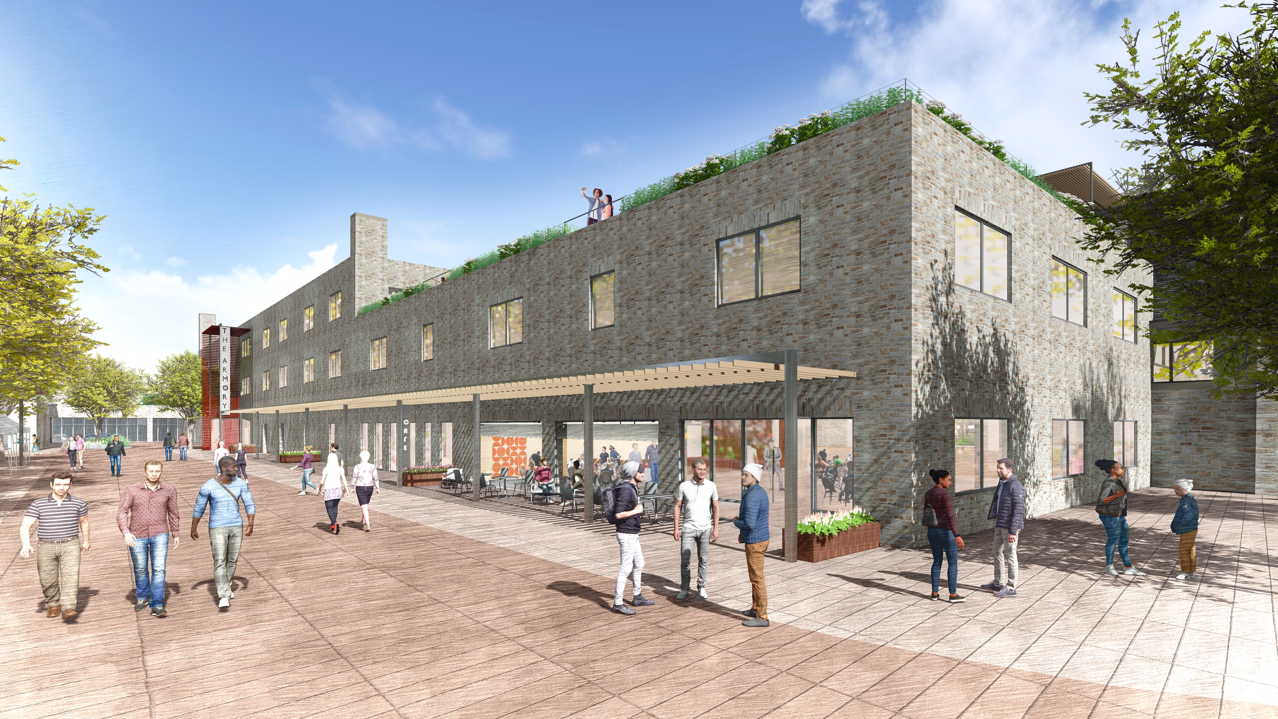 Rendering of redeveloped Pikesville Armory site in Baltimore County.