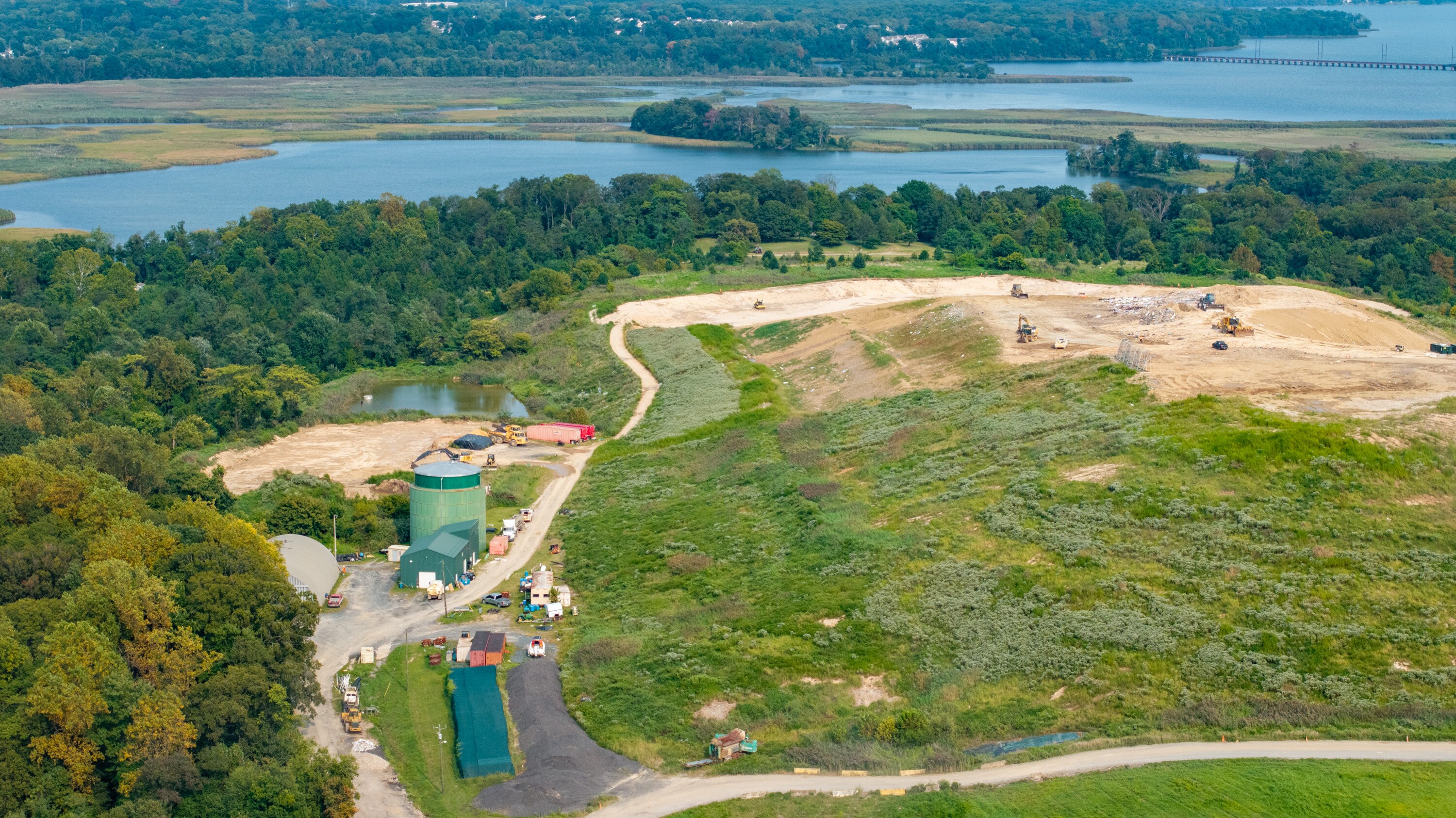 The Big Gunpowder Falls River can be seen beyond Days Cove Rubble Landfill in White Marsh.