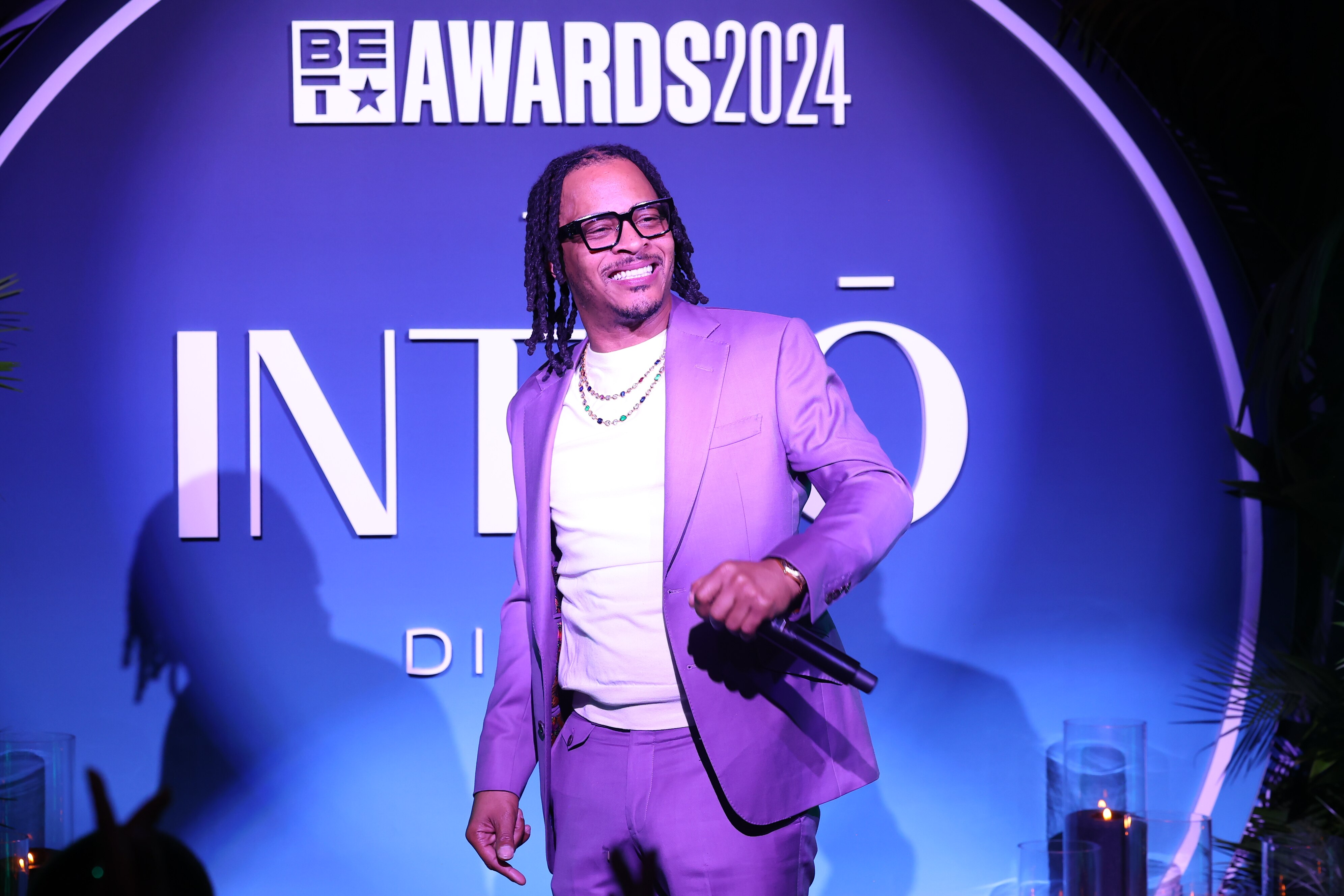 T.I. was arrested on Sunday at Hartsfield-Jackson Atlanta International Airport after a woman in Baltimore went to a district court commissioner and swore out charges against him. He’s pictured here at an event in Inglewood, California on June 27.