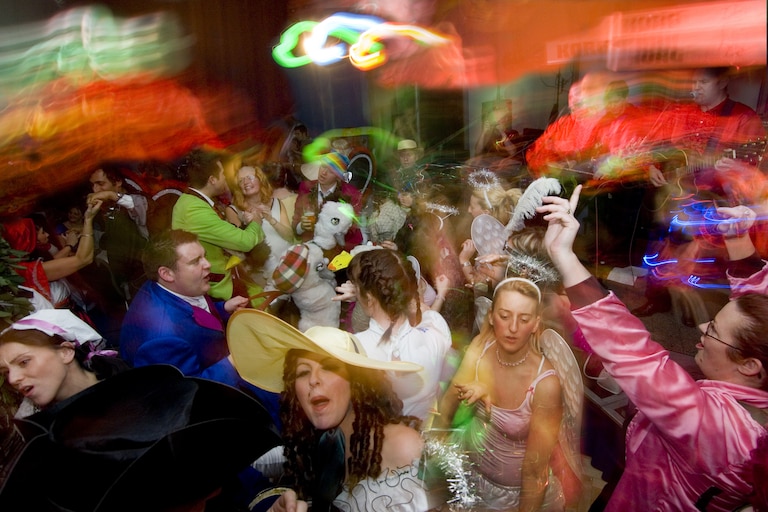Halloween night party in Londonderry, Northern Ireland