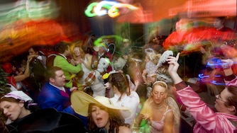 Halloween night party in Londonderry, Northern Ireland