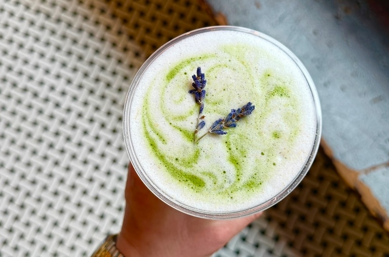 The lavender matcha latte from The Equitea Co.