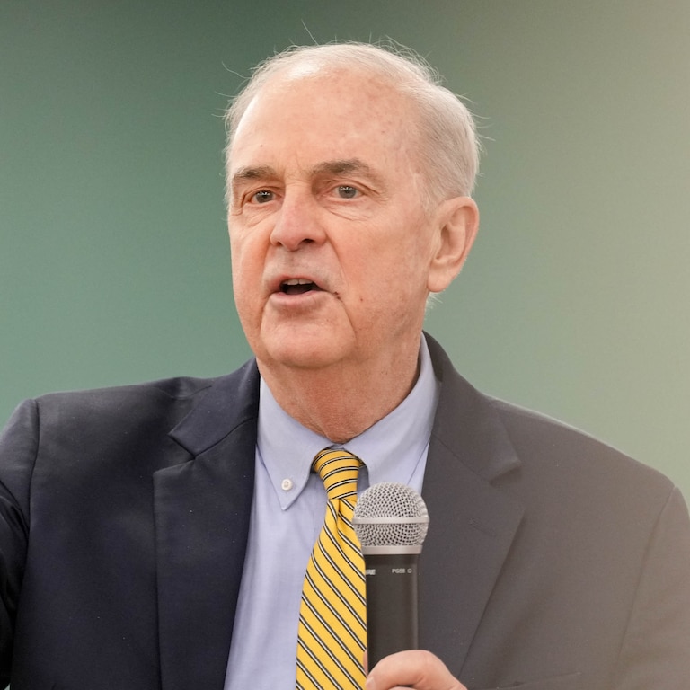 Baltimore County State’s Attorney Scott Shellenberger gives remarks during a meeting of the White Marsh Police and Community Relations Council at the Perry Hall Family Worship Center in Perry Hall, Md., on Tuesday, March 10, 2026.