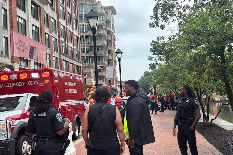 Khalilah Yancey, a spokeswoman for the Baltimore City Fire Department said crews were shortly called to the 1300 block of Lancaster Street in Fells Point after 3 p.m. for two people in the water on Sunday, Aug. 2, 2026.