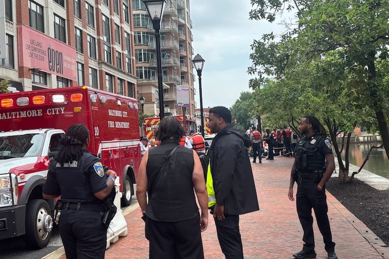 Khalilah Yancey, a spokeswoman for the Baltimore City Fire Department said crews were shortly called to the 1300 block of Lancaster Street in Fells Point after 3 p.m. for two people in the water on Sunday, Aug. 2, 2026.