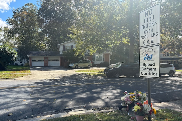 Items left at a Rockville intersection to honor Summer Lim, an 11-year-old girl killed in a collision with a school bus there last week.