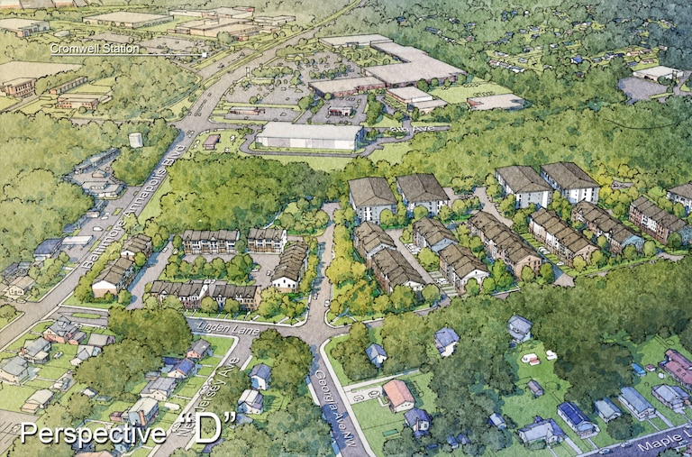 Initial designs of the proposed redevelopment project between Anne Arundel County and AAEDC for 7409 Baltimore Annapolis Boulevard.