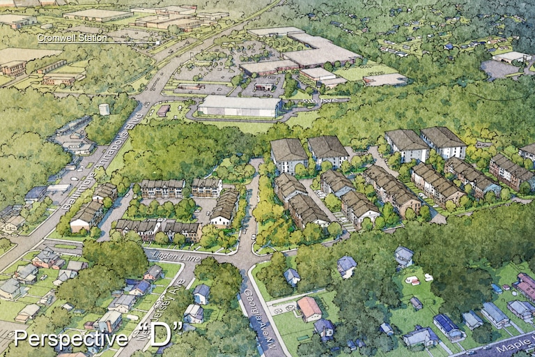 Initial designs of the proposed redevelopment project between Anne Arundel County and AAEDC for 7409 Baltimore Annapolis Boulevard.