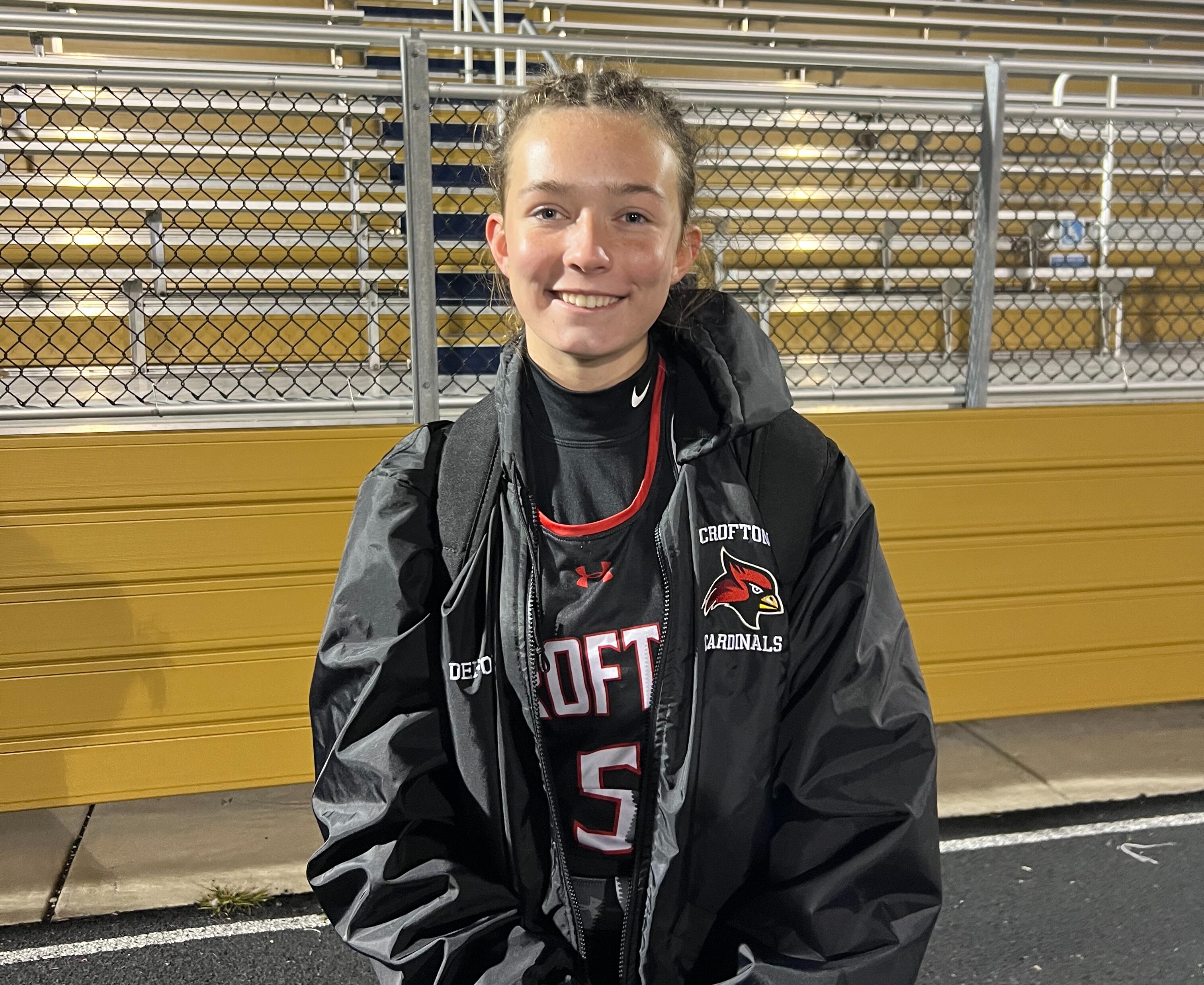 Charlotte DeForest was the hero for Crofton field hockey Tuesday evening. Her goal with 4 minutes, 22 seconds left in overtime gave the fourth-ranked Cardinals a 2-1 victory over host and No. 8 Severna Park to secure a spot in Monday evening's Anne Arundel County title match.