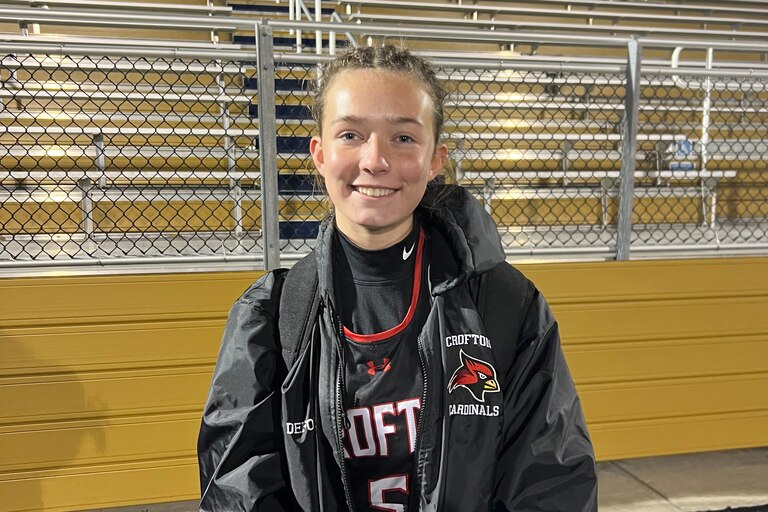 Charlotte DeForest was the hero for Crofton field hockey Tuesday evening. Her goal with 4 minutes, 22 seconds left in overtime gave the fourth-ranked Cardinals a 2-1 victory over host and No. 8 Severna Park to secure a spot in Monday evening's Anne Arundel County title match.