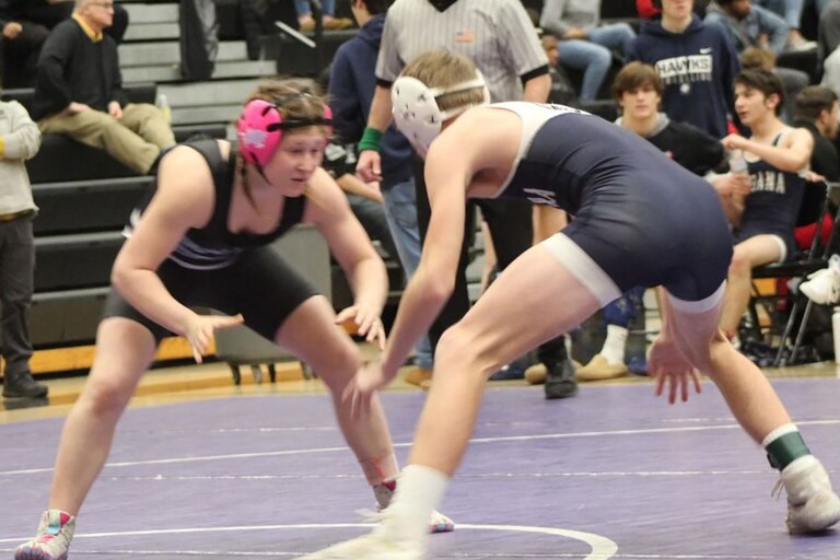 "I've competed against guys since I was little,"said South River's 113-pound senior Alex Szkotnicki (facing), a team captain with a 12-0 record (six pins) in Anne Arundel County and an overall mark of 40-5 (27 pins). Szkotnicki is the No. 1 seed entering the Anne Arundel County Tournament on Feb. 17-18 at Broadneck.