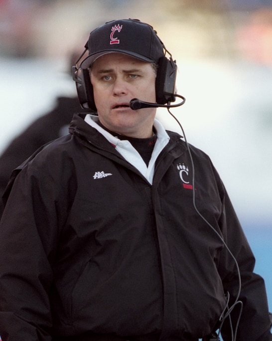 29 Dec 1997: Head coach Rick Minter of the Cincinnati Bearcats looks on during the Humanitarian Bowl against the Utah State Aggies at Bronco Stadium in Boise, Idaho. Cincinnati won the game, 35-19.