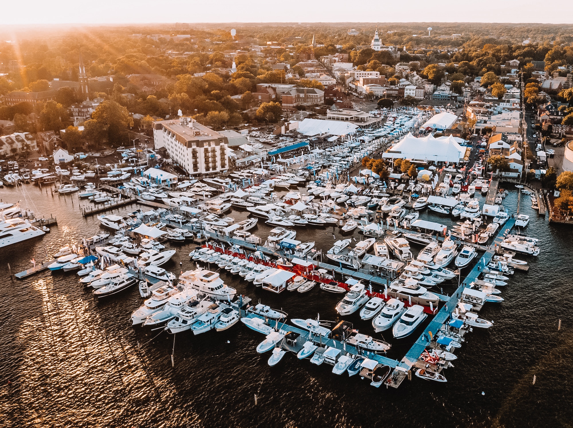 Hundreds of boats will be on display at City Dock in Annapolis for the Annapolis Boat Show starting Thursday. The show continues through Sunday  and then is replaced next week by the Annapolis Sailboat Show.