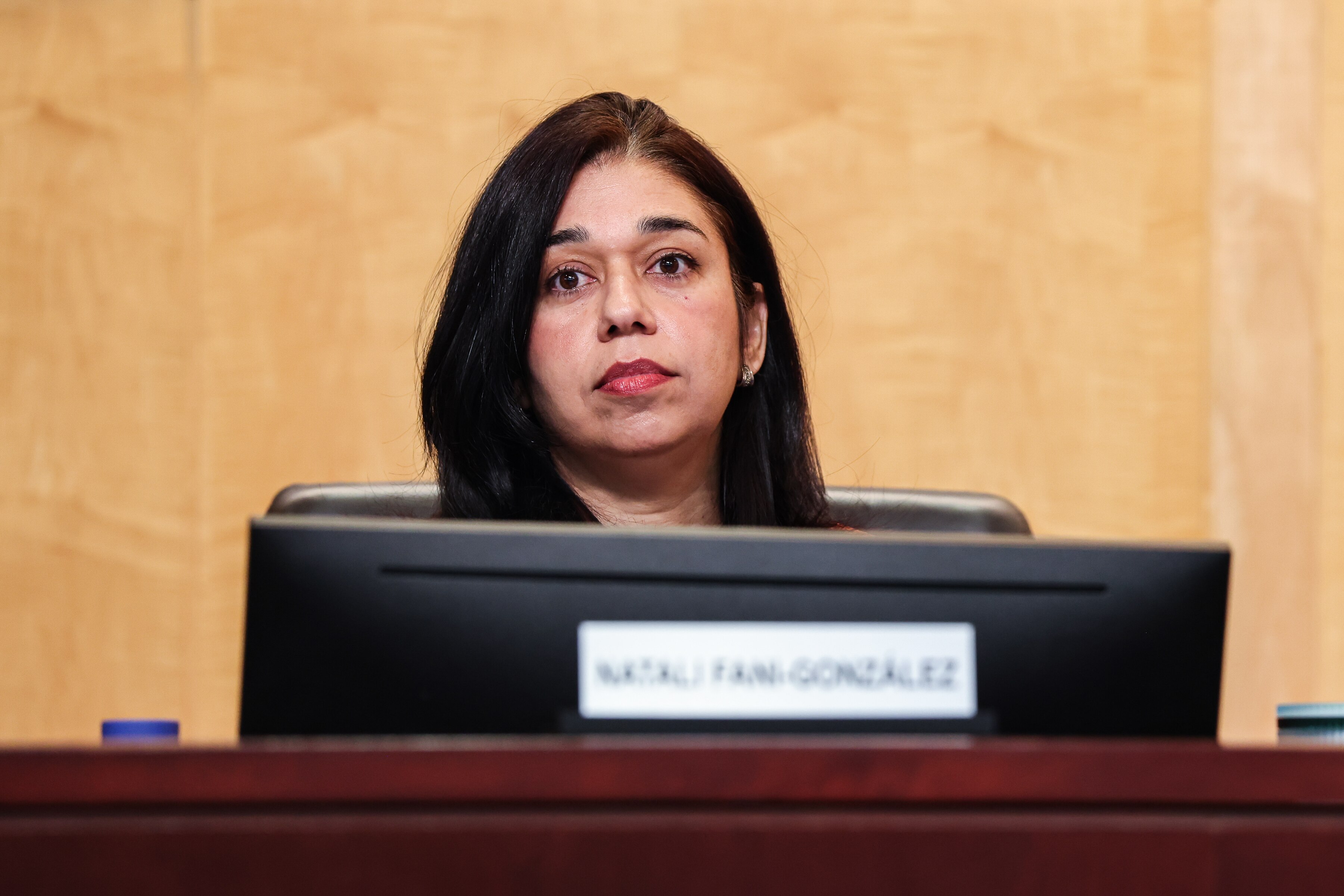 Montgomery County Council member Natali Fani-González at a meeting of the Montgomery County Council in Rockville on Tuesday, December 2, 2025. Fani-González will serve as the council’s next president after councilmembers unanimously voted Tuesday.