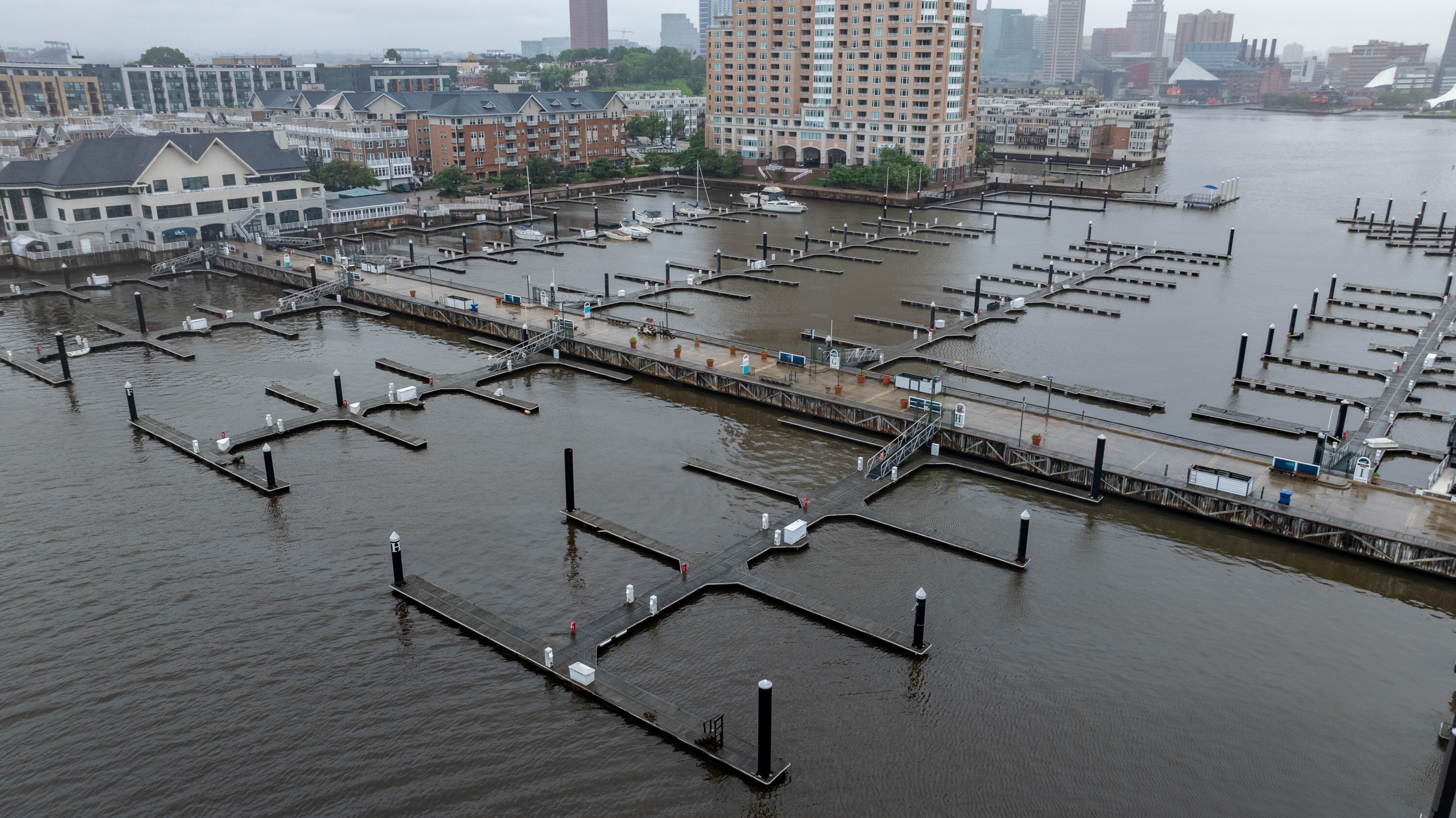 While owners wait for a court decision, Harborview Marina falls into worse shape, an Inner Harbor eyesore framed by the familiar sights of the Domino Sugar plant and T. Rowe Price headquarters.