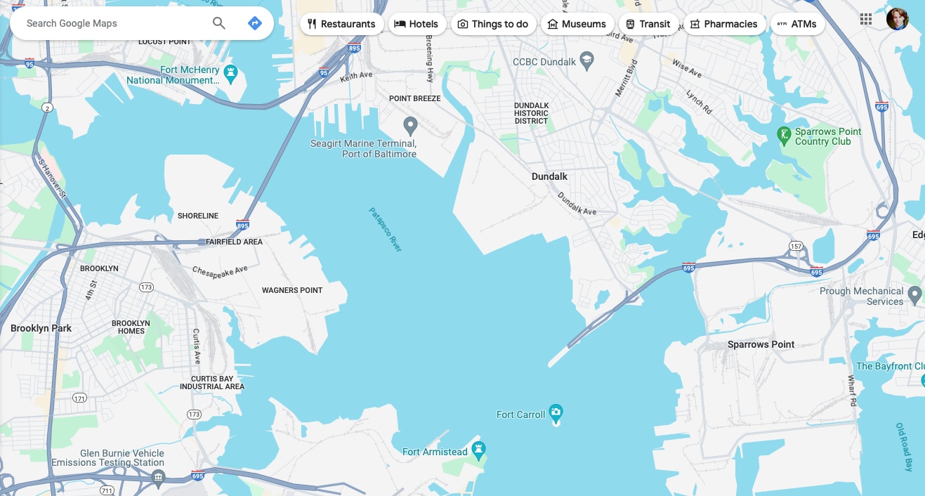 On Google Maps, the graphics have been updated to reflect the Key Bridge has collapsed.