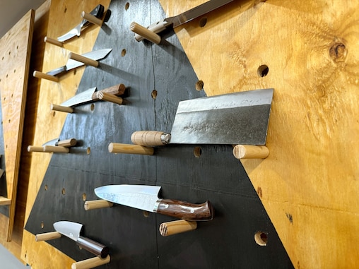 Ozzie Mendoza, co-owner of Chop Chop in Hampden. An offshoot of D.C.’s District Cutlery, the business offers knife sharpening services using traditional Japanese methods. The business is at 828 W. 36th Street in Hampden.