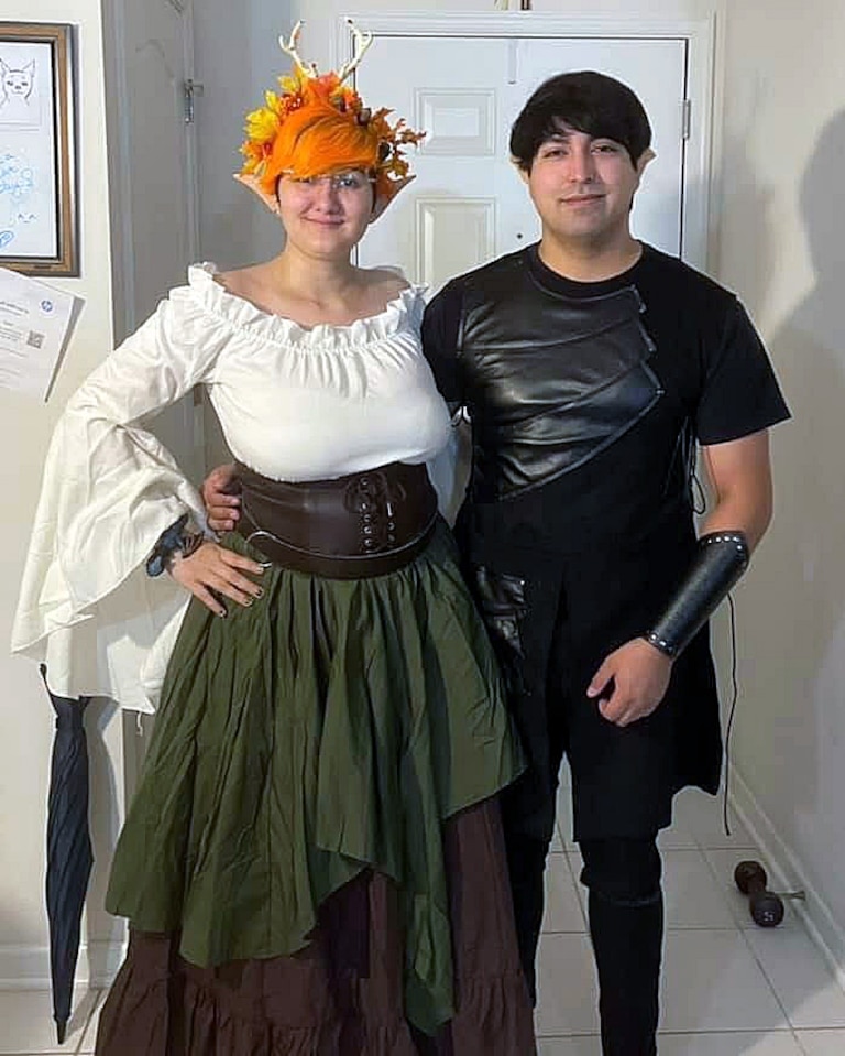 Ash Delmonico, left, and their husband headed to the Maryland Renaissance Festival in 2024.