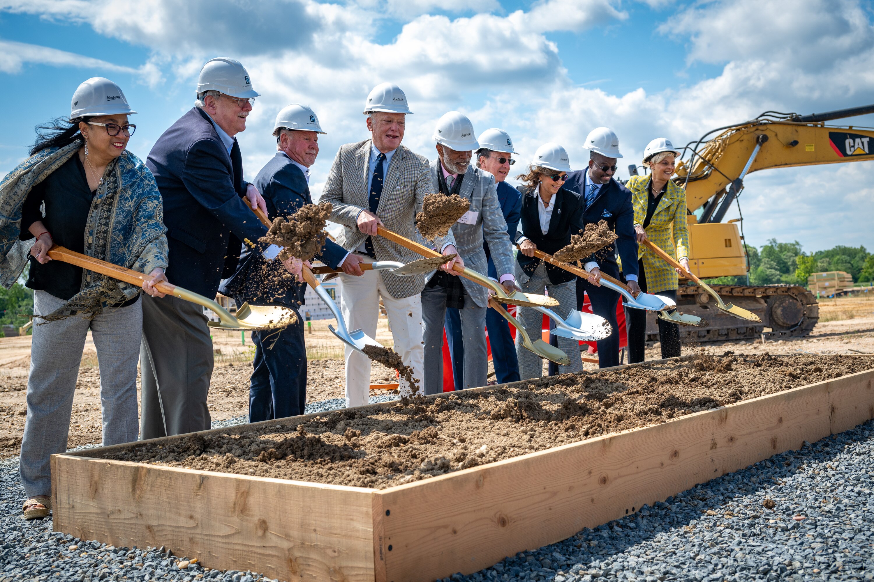 Politicians and developers participate in a ceremonial groundbreaking as Konterra Realty and Gould Property Co. begin construction of the downtown of Konterra, a 1,400-acre mixed-use community taking shape along the I-95 corridor.