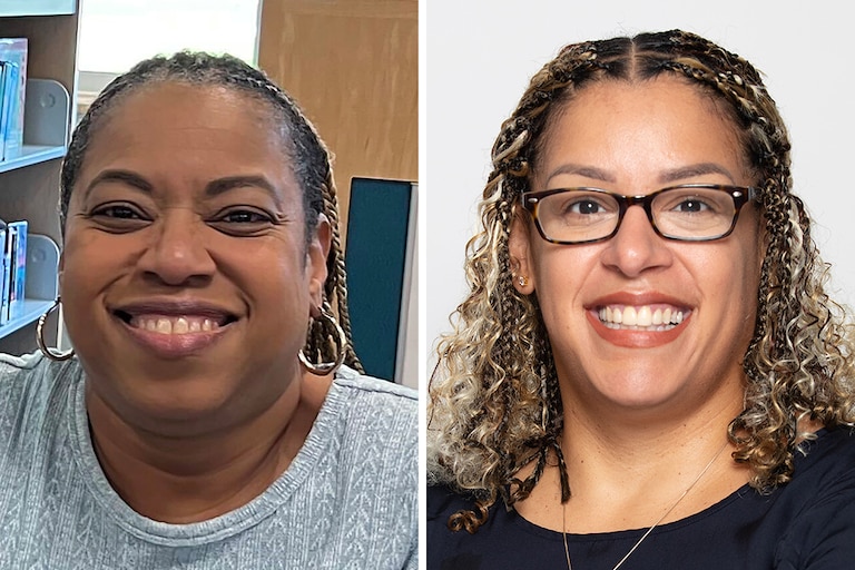 Former New Carrollton Mayor Katrina Dodro who is running in the city's special election Nov.9., left, and New Carrollton Council member Briana Urbina, right.
