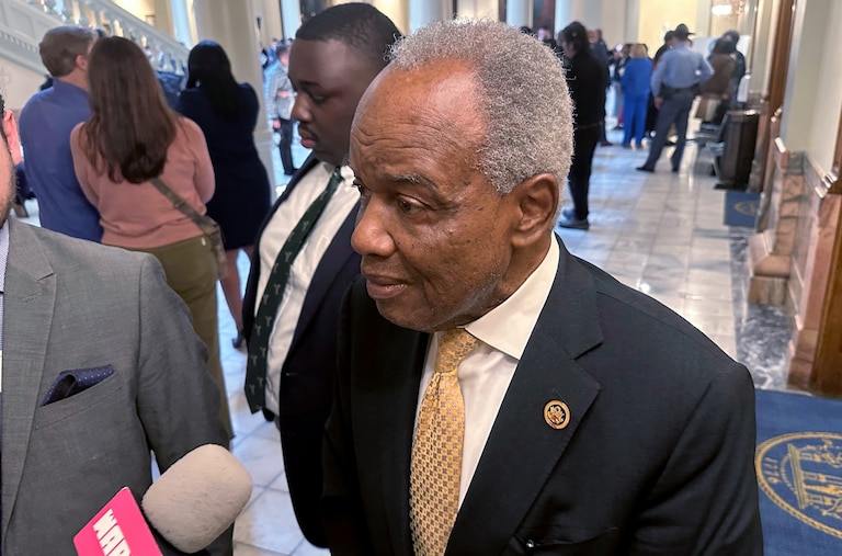 FILE - Democratic U.S. Rep. David Scott speaks to reporters, March 4, 2024, at the Georgia Capitol in Atlanta.