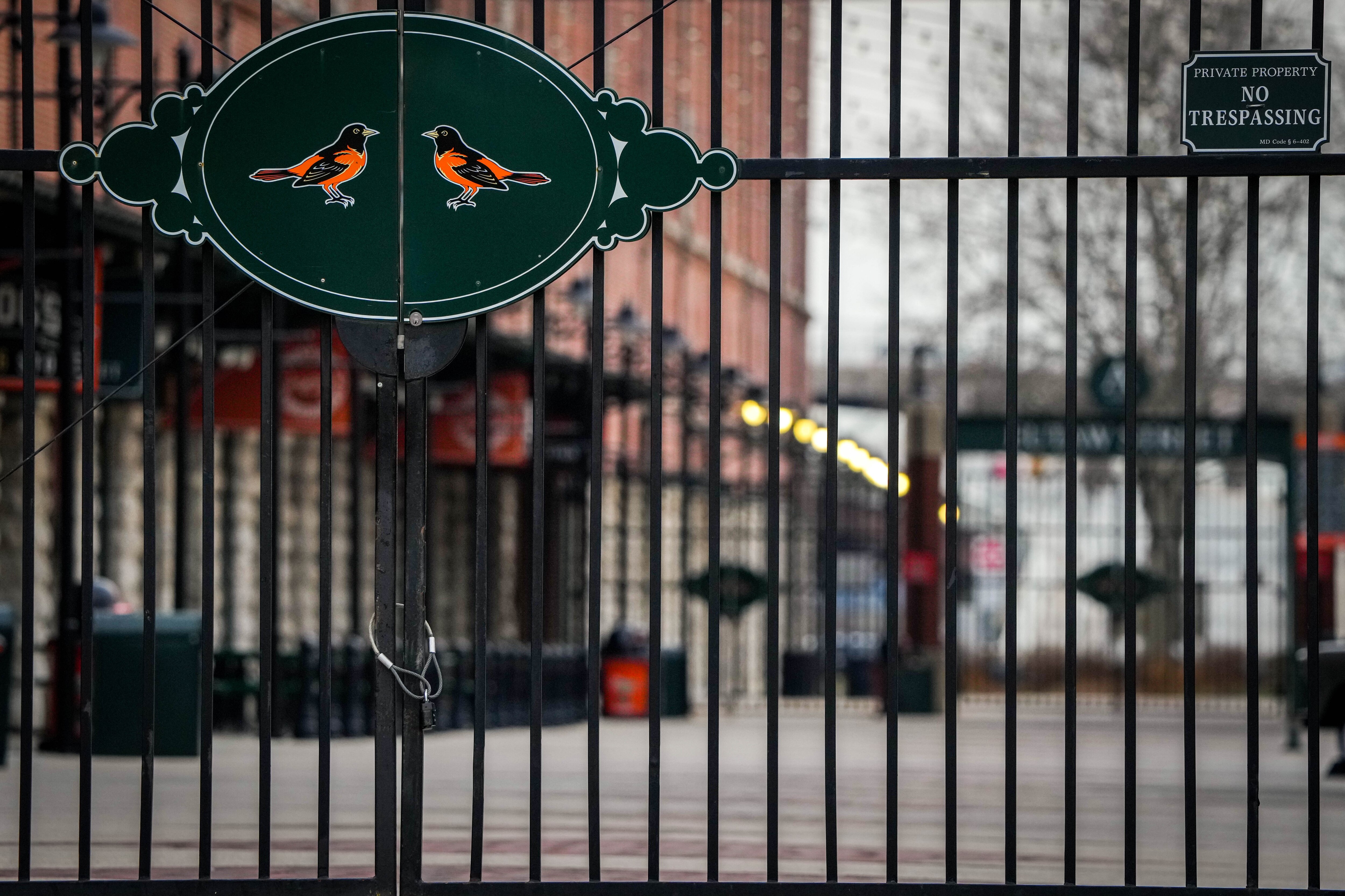 Exterior details of Orioles Park at Camden Yards in Baltimore on 2/2/23.