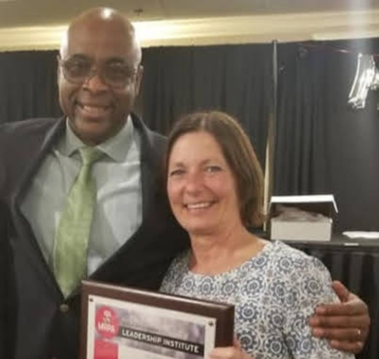 Former park superintendent Donna Liberto was congratulated in 2019 by then Recreation and Parks Director Rick Anthony. She was fired in July 2025.