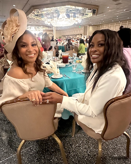 First Lady Dawn Moore and CEO Create Baltimore Robyn Murphy at an AFRO Tea event.