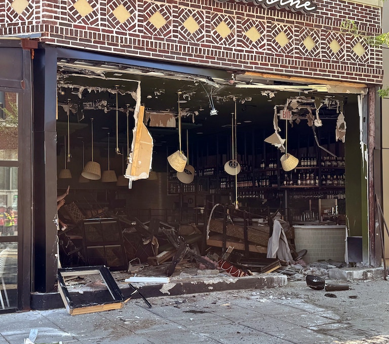 SATURDAY, APRIL 4, 2026 - A crash at 7th and Q Streets in NW DC where a bus was struck by a vehicle, causing it to crash into a building. Three people sustained minor injuries.