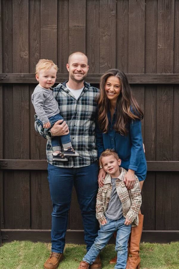 Orioles pitcher Danny Coulombe with his wife Lauren and their sons Tommy and Theo.