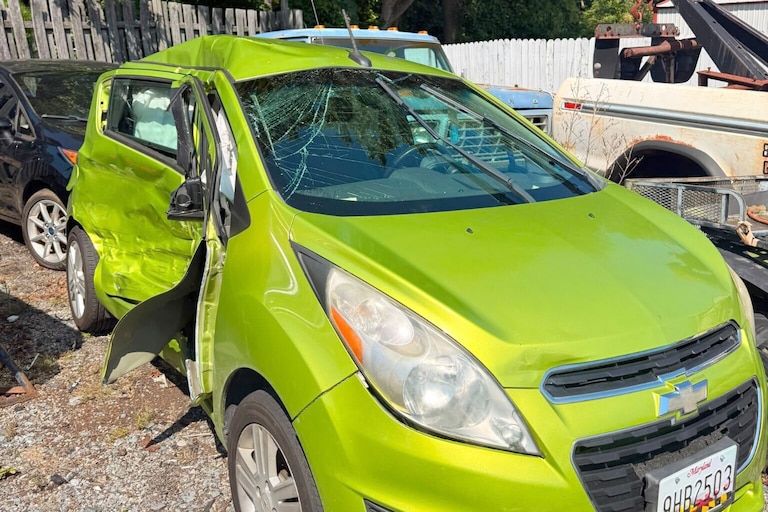 Oscar Araujo-Mejia's car show significant damage to its passenger side after an incident with ICE on the intersection of Route 8 and Skipjack Parkway in Stevensville on August 21, 2026.
