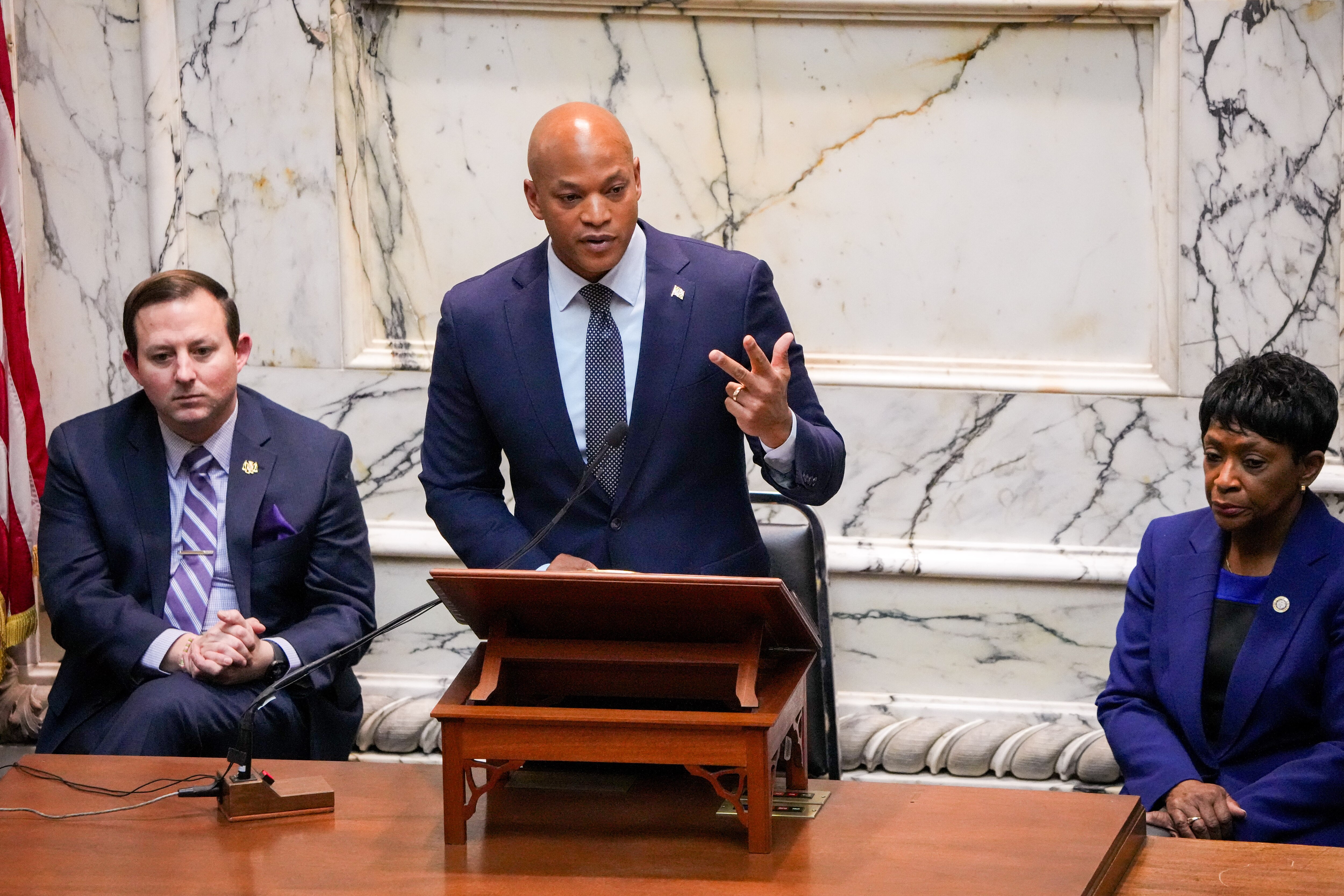 Maryland Gov. Wes Moore announced in his State of the State address Wednesday the creation of a “state plan” to measure progress toward his goals. He unveiled details to state workers on Thursday.