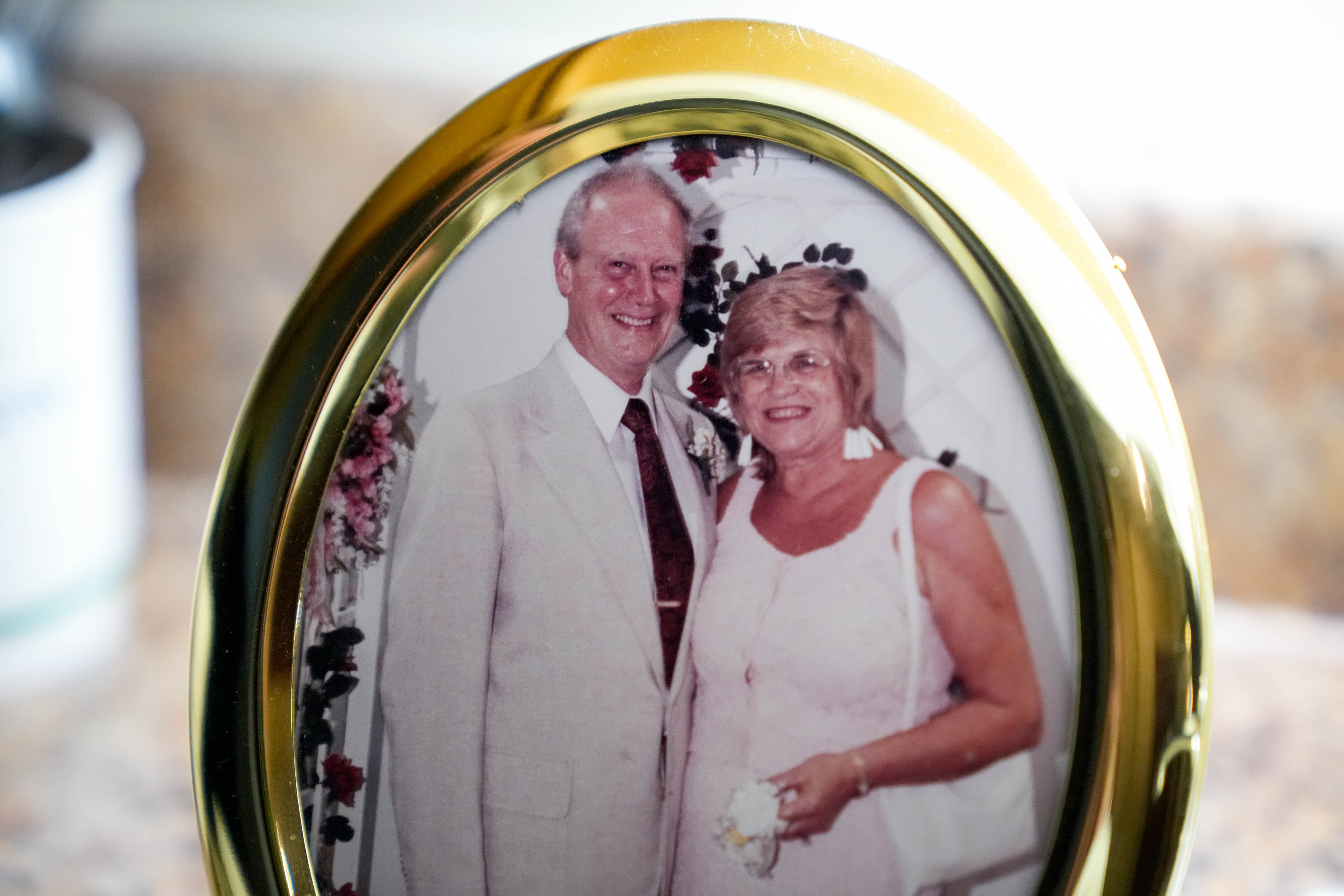 A photo of John Kitz and Frances “Fritzie” Kitz in their assisted living apartment in Brightview Towson. The centenarian couple has known each other for more than 80 years, and have been married for 79 of them.