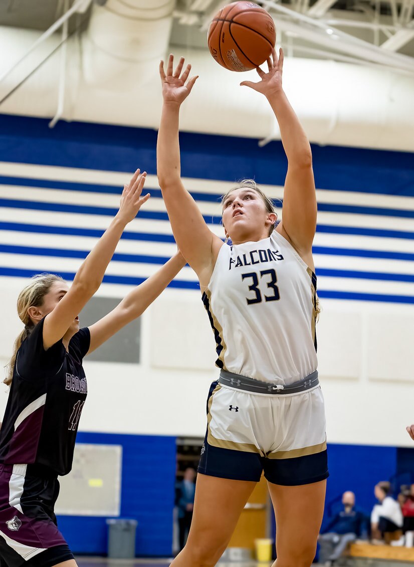 Abby Kavanaugh, shown here during a regular season game, came up with arguably the biggest shot in Severna Park girls basketball history Friday evening in Frederick. The senior's one-handed heave from inside half court went through the basket as time expired, giving Severna Park a stunning 52-49 victory over Urbana in a Class 4A state quarterfinal.